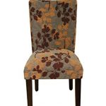 Compact Classic Parsons Chair Upholstery: Brown / Tan Leaf upholstered parsons chairs