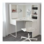 Compact Green Room - MICKE Corner workstation - white - IKEA corner desk with shelves