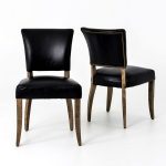 Compact Mimi Saddle Black Leather Dining Chair black leather dining room chairs