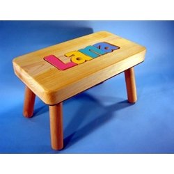 Compact Personalized Wooden Name Puzzle Stools at Kaboodle Gifts personalized wooden stool