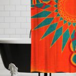 Compact West Indies Boho Modern Shower Curtain - Orange Bohemian Bathroom Decor | cool shower curtains