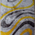 Compact Yellow Shaggy Area Rug with Grey 2u0027 x 3u0027 ft. yellow grey area rug