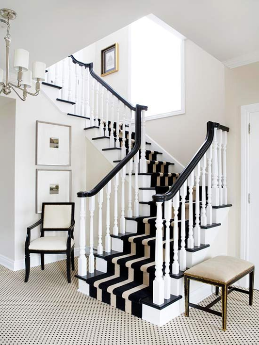 Contemporary 5 Ways to Dress Wood Stairs. Carpet RunnerWhite StaircaseBlack ... black and white stair runner