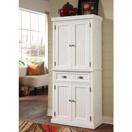 Contemporary Amazon.com: Home Styles 5022-69 Nantucket Pantry, Distressed White Finish: kitchen storage cabinets free standing