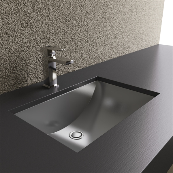 Contemporary Cantrio Koncepts MS-012 Steel Series Stainless Steel Bathroom Sink stainless steel bathroom sinks