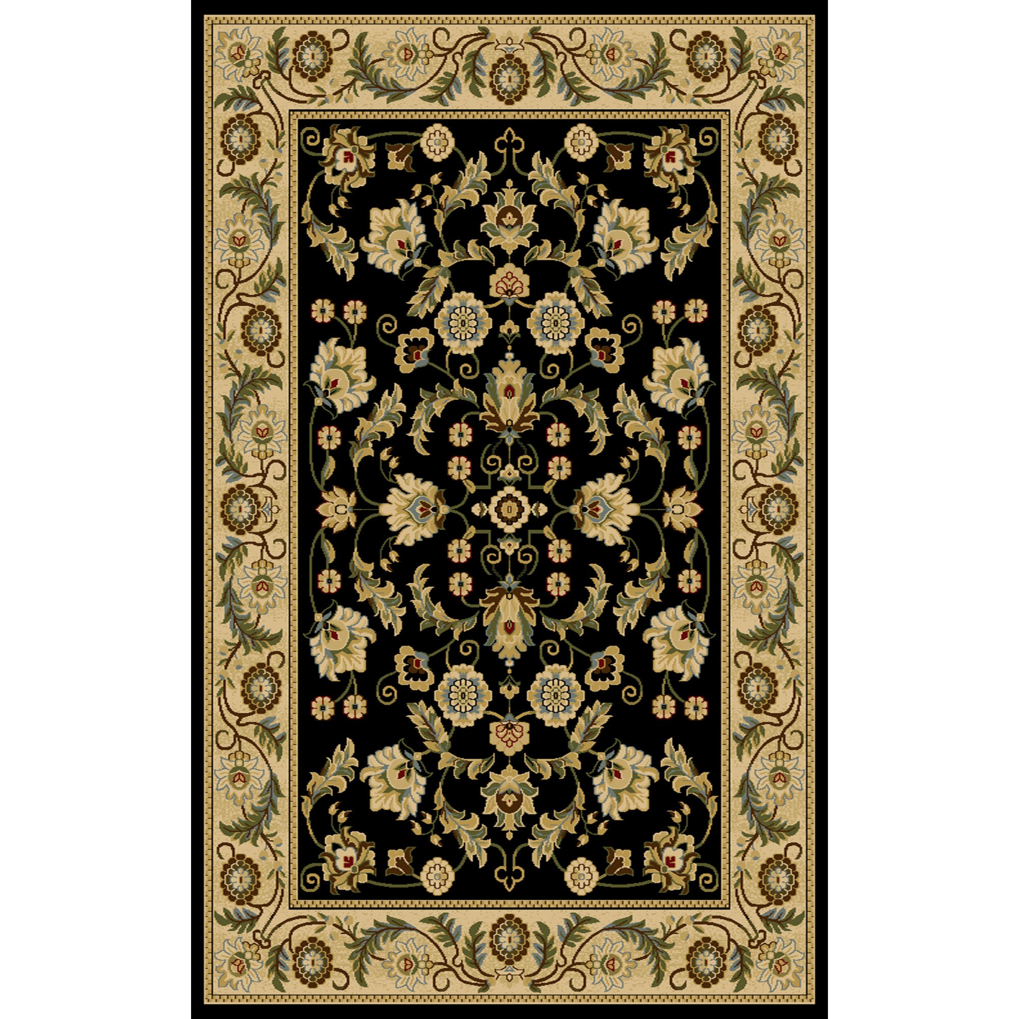 Contemporary Central Oriental Interlude Cambridge Black Oriental Rug - 8805BK central oriental rugs