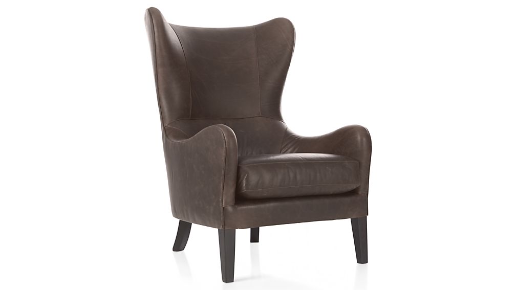 Contemporary ... Garbo Leather Wingback Chair ... leather wing back chair