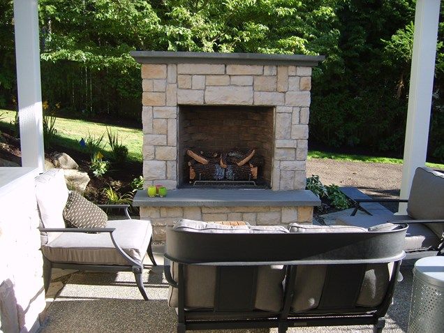 Contemporary Gas Outdoor Fireplace, Small Outdoor Fireplace Outdoor Fireplace  Environmental Construction, Inc. gas outdoor fireplace