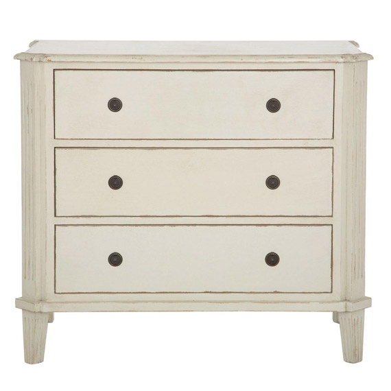 Contemporary ... Gunnebo Small Chest of Drawers, White - White ... white small chest of drawers
