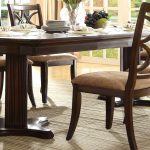 Contemporary Homelegance Keegan Double Pedestal Dining Table - Neutral Tone Fabric - double pedestal dining table