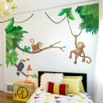 Contemporary Jungle Monkey Childrenu0027su0027 Wall Sticker Set jungle wall stickers