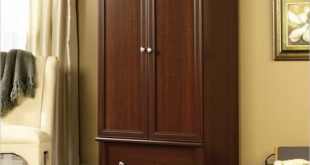 Contemporary Lowest price online on all Sauder Palladia Wardrobe Armoire in Cherry - armoires and wardrobe closets