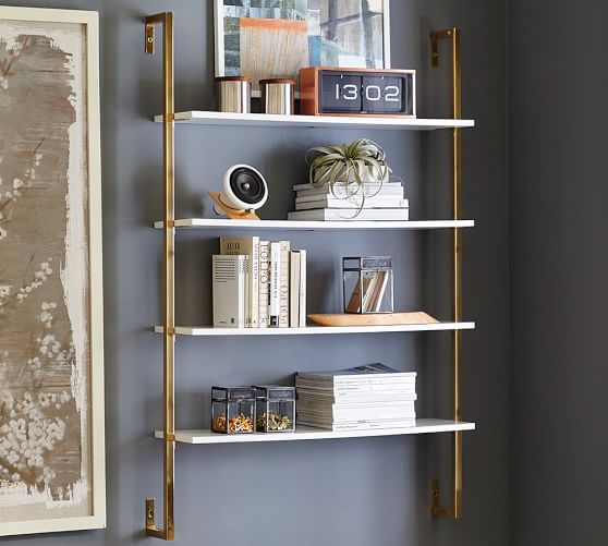 Contemporary Olivia Wall Mounted Shelves | Pottery Barn wall mounted bookcase