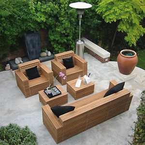 Contemporary patio furniture out of wood pallets | Other Wood Outdoor Patio Furniture At wooden garden lounger