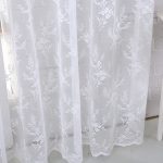 Contemporary Romantic White Floral Patterned Yarn Lace Curtains white lace curtains