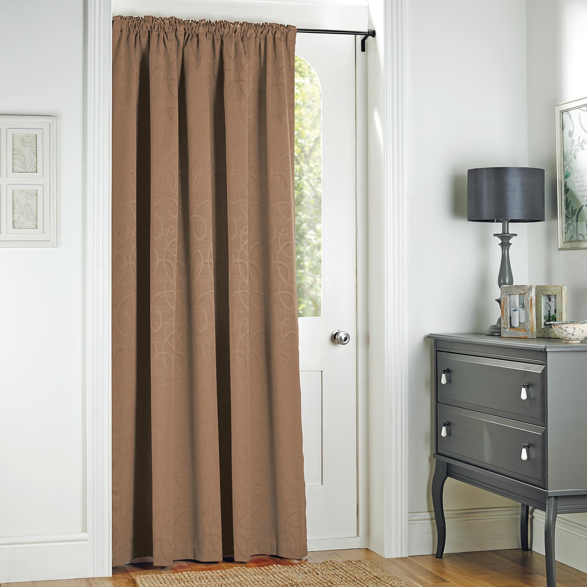Contemporary Toledo Mocha Thermal Door Curtain thermal front door curtain