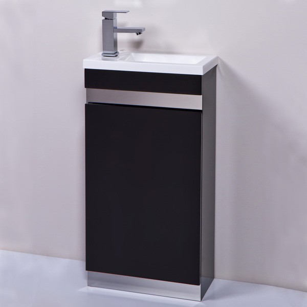 Contemporary Vigo 420mm black cloakroom vanity unit. A stylish vanity unit which is cloakroom vanity unit