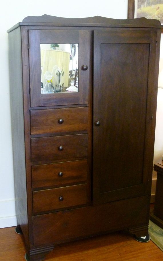 Cool Antique Chifferobe Armoire Wardrobe with Dresser by TandRTreasures,  $150.00Pick this treasure up antique wardrobe with mirror