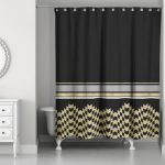 Cool Chic Weighted Shower Curtain in Black/Gold black and gold shower curtain