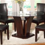 Cool Crown Mark Camelia Round Glass Top Dining Table with Inverted Base round glass top dining table