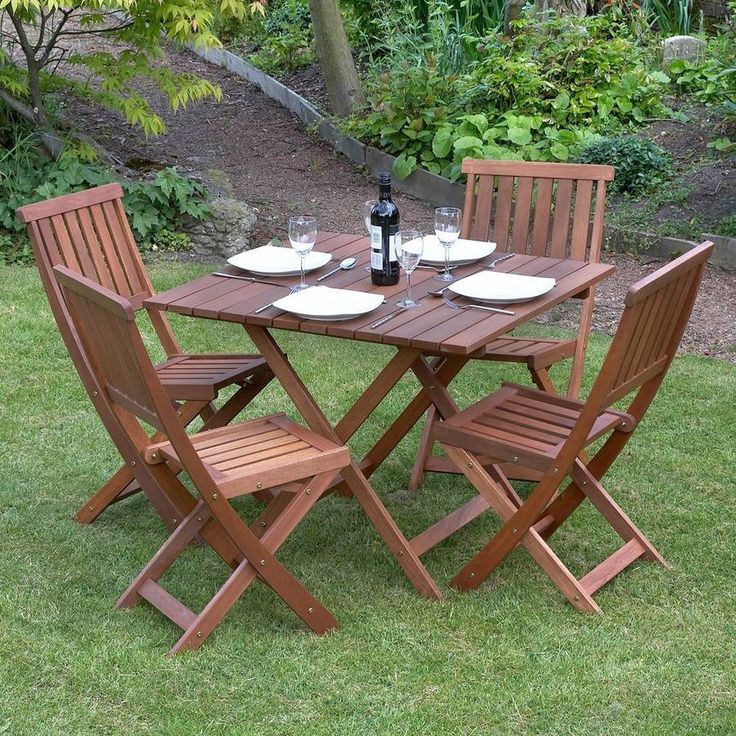 Cool Five Piece Garden Dining Set / Victoriana. Wooden Garden Furniture ... folding wooden garden furniture sets