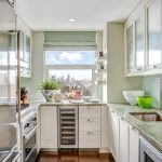 Cool Galley Kitchen Exudes a Cool, Calm Charm small kitchen renovations
