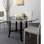 Cool Halo Ebony Round Dining Tables with Glass Top | Crate and Barrel round glass top dining table