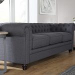 Cool Hampton Fabric Chesterfield Sofa Suite 3+2 Seater (Slate Grey) fabric chesterfield sofa