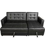 Cool Homcom Deluxe Faux Leather Corner Sofa Bed Storage Sofabed Couch with  Ottoman leather corner sofa bed with storage