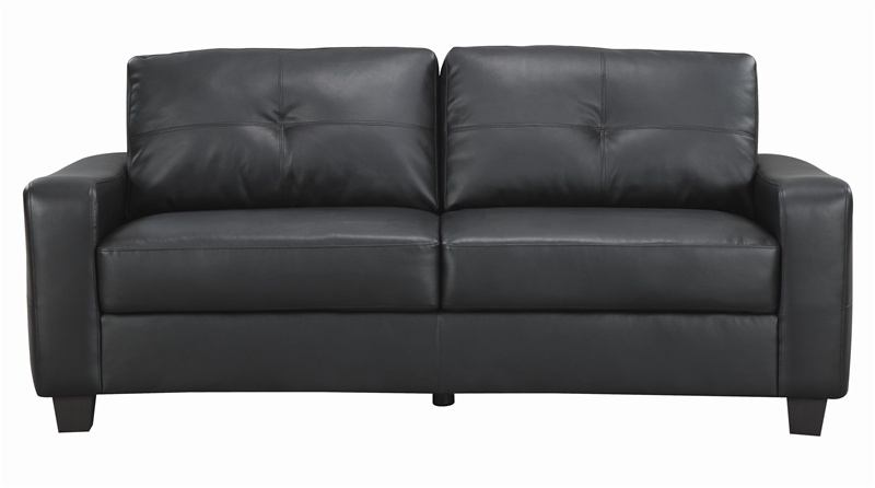 Cool Jasmine Rich Black Leather Loveseat by Coaster - 502722 black leather loveseat