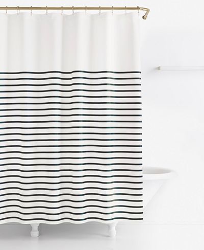 Cool kate spade new york Harbour Stripe Shower Curtain black and white striped shower curtain