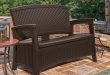 Cool Suncast ELEMENTS Loveseat with Storage suncast patio storage bench