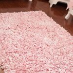 Cool Tiny Budget in a Tiny Room for a Tiny Princess. Pink Shag RugPrincess pink nursery rug