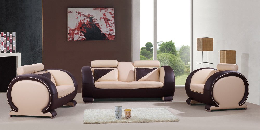Cool White and black leather sofa set new design 2015 sofa set new design