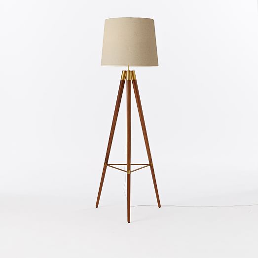 Cool ... Wood Tripod Floor Lamp - Walnut. View Larger. Roll Over Image wooden tripod floor lamp