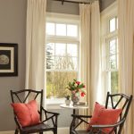 Awesome This room has the perfect combination of gray, black, cream, red and aqua. corner window curtain rod