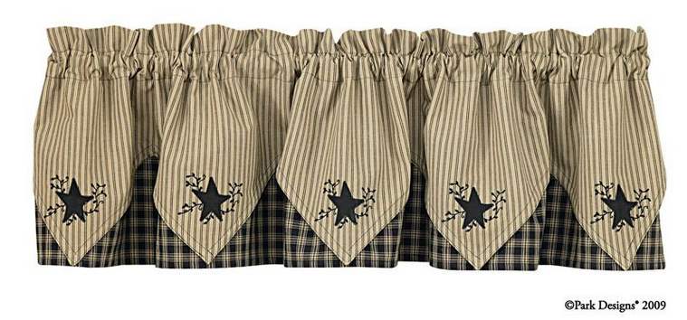 Trending Black Star Embroidered country valances