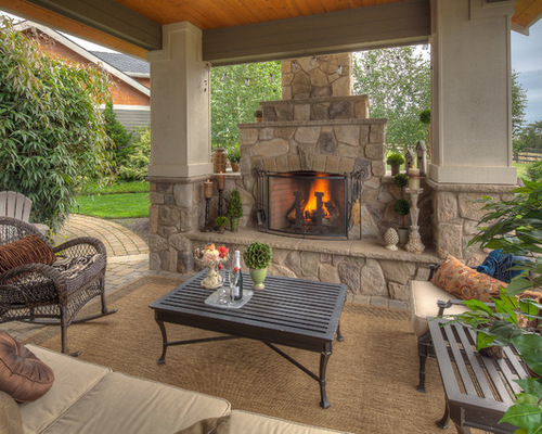 Unique SaveEmail covered patio with fireplace
