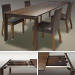 Cozy all-wood-extending-dining-table space saving extending dining table