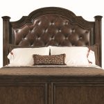 Cozy Bernhardt Normandie Manor Queen-Size Button-Tufted Leather Upholstered  Headboard with Nailhead Trim leather upholstered headboard