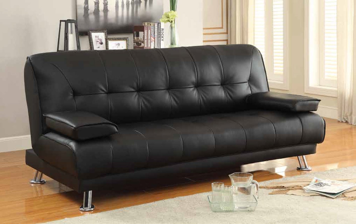 Cozy Black Leather Sofa Bed black leather sofa bed