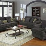 Cozy Coaster Traditional Grey Chenille Sofa Couch Loveseat Accent Arm Chair  contemporary-sofas grey chenille sofa