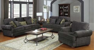 Cozy Coaster Traditional Grey Chenille Sofa Couch Loveseat Accent Arm Chair  contemporary-sofas grey chenille sofa