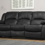 Cozy Dakota 3 Seater Leather Recliner Sofa - Black 3 seater recliner sofa
