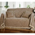 Cozy Fringed Damask Armchair and 3-Seater Sofa Throws (2 - SAVE £20) | 3 seater sofa throws