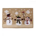 Cozy Heartland Snowman 1 Foot 6-Inch x 2 Foot 5-Inch Kitchen Rug in christmas kitchen rugs