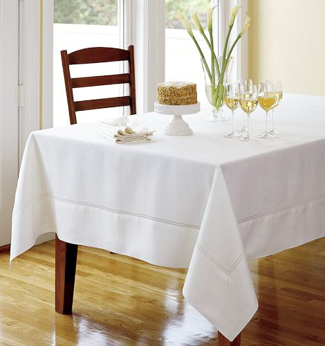 Cozy hemstitched linen tablecloths white Fine Table Linens for Summer linen  tablecloth linen table cloth