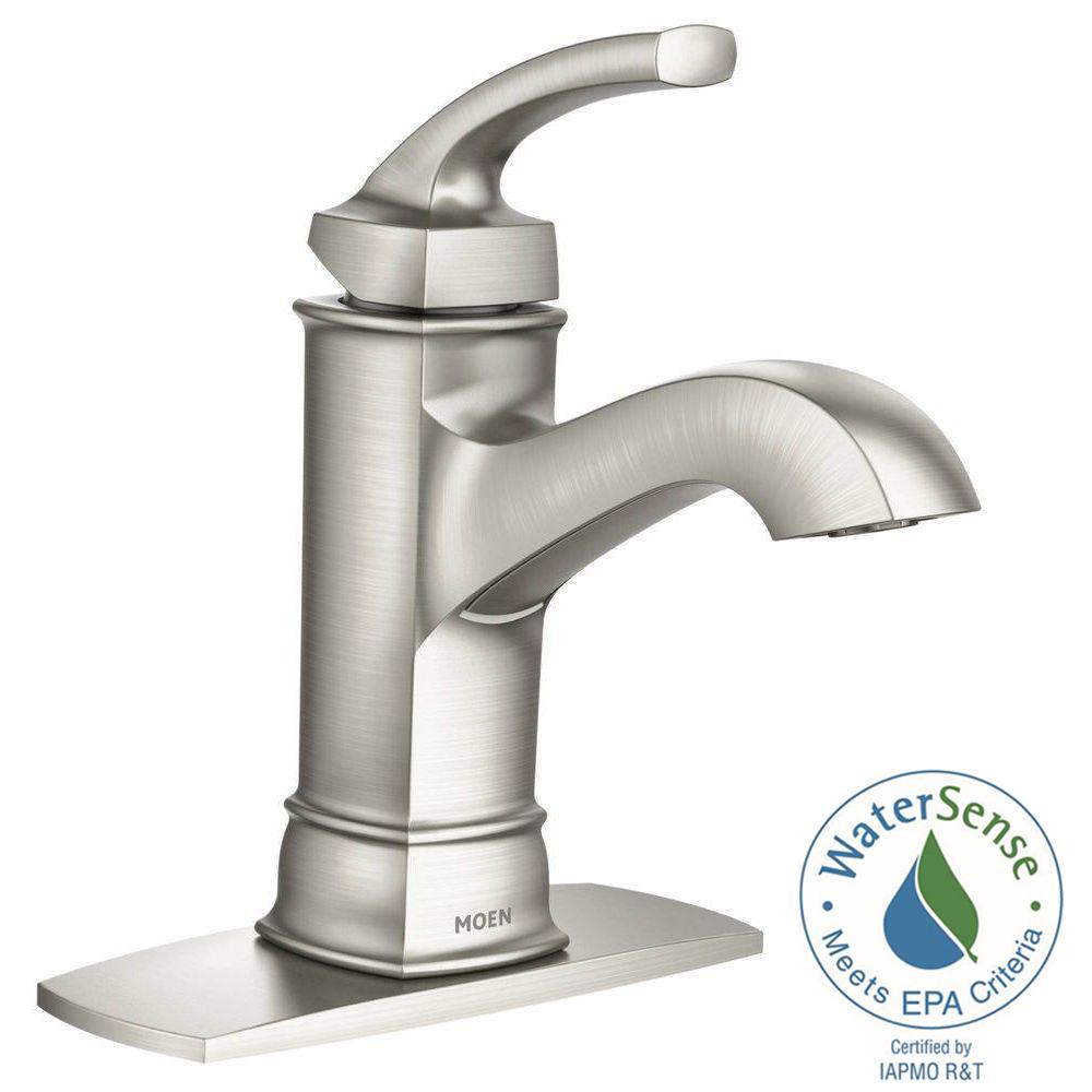 Cozy Hensley Single Hole 1-Handle Bathroom Faucet Featuring Microban Protection  in Spot single handle bathroom faucet