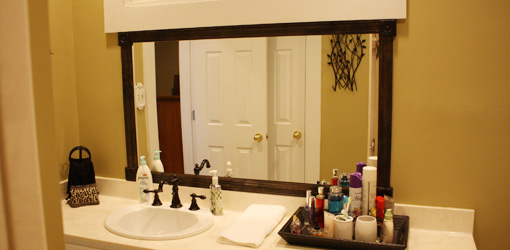 Cozy How to Add a Wood Frame to a Bathroom Mirror | Todayu0027s Homeowner wood framed bathroom mirrors