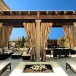 Cozy Italian Outdoor Patio with Elegant Outdoor Curtains outdoor patio curtains